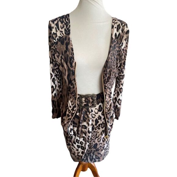 Chic Leopard Print Two-Piece Skirt Set | NWOT Size Medium - Picture 9 of 12